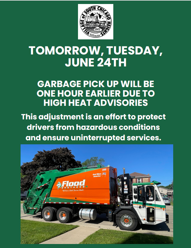 Early Garbage Pick Up Flyer