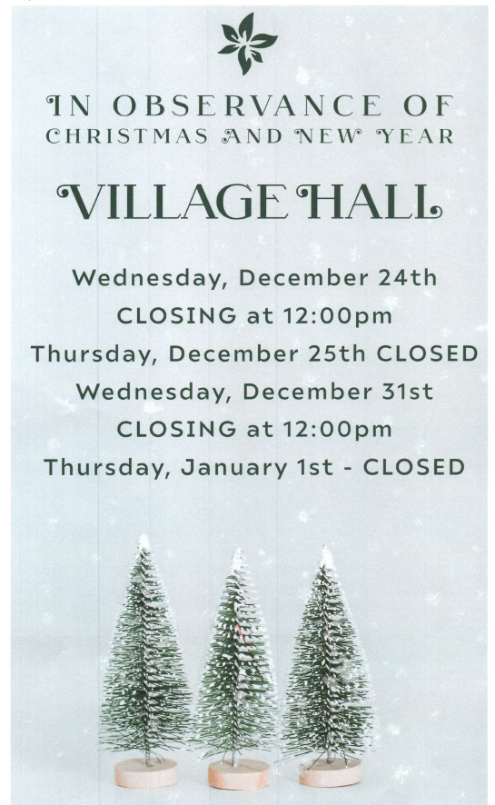 Christmas Closing Hours